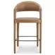 Martens Brown Leather Upholstered Bar Stool
