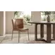 Early Tan Leather Upholstered Dining Chair Set of 2
