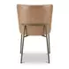 Early Tan Leather Upholstered Dining Chair Set of 2