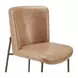 Early Tan Leather Upholstered Dining Chair Set of 2