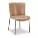 Early Tan Leather Upholstered Dining Chair Set of 2