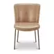 Early Tan Leather Upholstered Dining Chair Set of 2