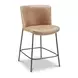 Early Tan Leather Upholstered Counter Height Stool