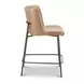 Early Tan Leather Upholstered Counter Height Stool