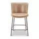 Early Tan Leather Upholstered Counter Height Stool