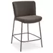 Early Dark Brown Upholstered Counter Height Stool