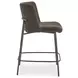 Early Dark Brown Upholstered Counter Height Stool