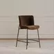Early Dark Brown Upholstered Bar Stool