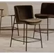 Early Dark Brown Upholstered Bar Stool