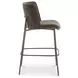 Early Dark Brown Upholstered Bar Stool