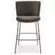 Early Dark Brown Upholstered Bar Stool