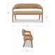 Martens Tan Leather Upholstered Dining Bench
