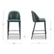 Burton Dark Teal Upholstered Counter Height Stool