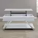 Zena White Rectangular Lift Top Cocktail Table with Casters