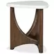 Elowen Vale Turkish Coffee and White Triangular Marble Top End Table