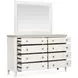 Whisperbay Sea Pearl and Driftwood 8 Drawer Dresser with Rectangular Mirror