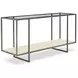 Harlow Bronze And White Travertine Stone Metal Console Table