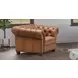 Haworth Saddle Leather Upholstered Accent Chair with Nailhead Trim