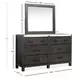 Plum Creek Ravenwood Black and White 6 Drawer Marble Top Dresser with Rectangular Mirror