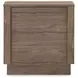 Round Off Tall Walnut Brown 2 Drawer Nightstand