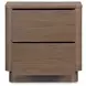 Round Off Tall Walnut Brown 2 Drawer Nightstand