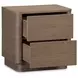 Round Off Tall Walnut Brown 2 Drawer Nightstand