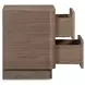 Round Off Tall Walnut Brown 2 Drawer Nightstand