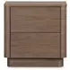Round Off Tall Walnut Brown 2 Drawer Nightstand