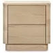 Round Off Natural Oak 2 Drawer Tall Nightstand