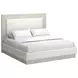 Cotiere Cream Linen Upholstered King Panel Bed