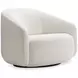 Devon White Upholstered Swivel Accent Chair