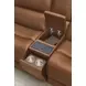 Belmont Lyric Caramel Leather 77" Zero Gravity Power Reclining Loveseat with Console and USB Charging