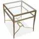 Serenelle Burnished Brass Rectangular Glass Top Occassional Table Set