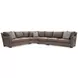 Keirnan Brown Leather 4 Piece Modular Sectional with Pillows