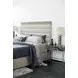 Linea Black Forest Marble And Textured Graphite Metal Nightstand