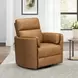 Arcadia Vintage Caramel Leather Swivel Glider Power Recliner with USB Charging