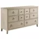 Clearview Oyster 8 Drawer Fremont Dresser with Rectangular Mirror