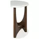 Elowen Vale Turkish Coffee and White Demilune Marble Top Sofa Table