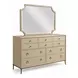 Lenox Alabaster 10 Drawer Ventura Dresser with Rectangular Sarbonne Mirror