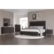 Ava Black Queen Upholstered Panel Bed