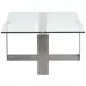 Whitehall Aged Pewter and Chrome Pucks Rectangular Glass Top Cocktail Table
