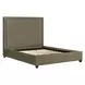 Kimberly Mystical Moss and Dark Brown King Upholstered Panel Bed