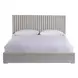 Modern Beige Performance Fabric Upholstered King Decker Panel Bed