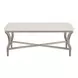 Oakmere White and Aged Pewter Quartz Top Occasional Table Set