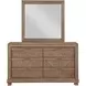 Montana Sand 6 Drawer Dresser and Mirror