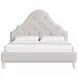 Haven Warm White and Ivory Queen Upholstered Panel Bed