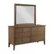 Pinecrest Bark 6 Drawer Glenwood Dresser with Rectangular Mirror
