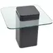 Donora Obsidian Square Glass Top End Table