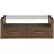 Garland Toffee Rectangular Glass Top Ocassional Table with Casters