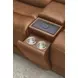 Belmont Lyric Caramel Leather 77" Zero Gravity Power Reclining Loveseat with Console and USB Charging